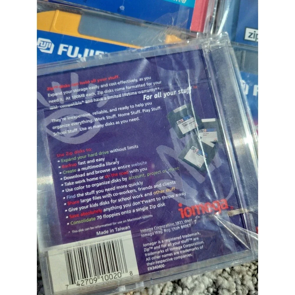 Lot of 5 - FujiFilm 100 MB IBM Formatted Disk Zip Drive Fuji Film
